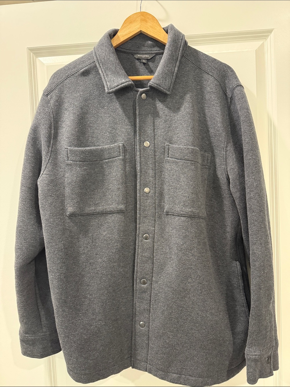 Banana Republic Charcoal Snap-Front Shirt Jacket